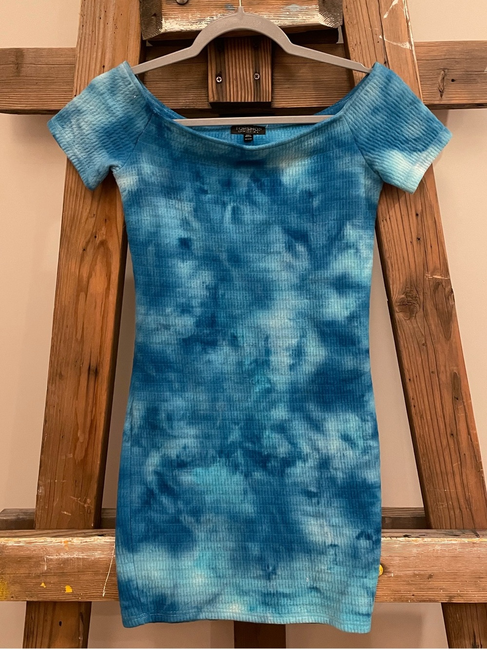Topshop Bright Blue Ribbed Knit Garment